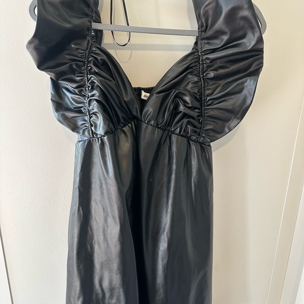 Black Babydoll Mini Dress with Puff Sleeves